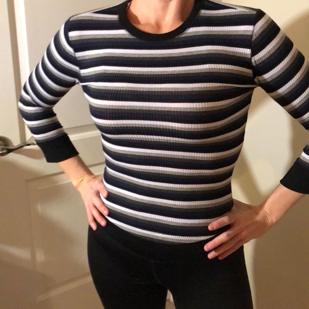 Small Free People Striped Stretch Shirt